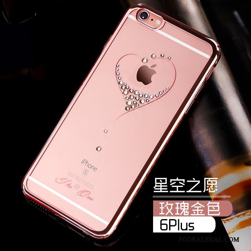 Skal iPhone 6/6s Plus Skydd Telefon Guld, Fodral iPhone 6/6s Plus Strass Trend Rosa