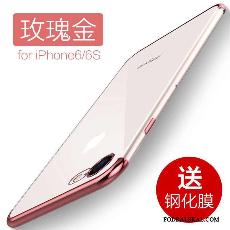 Skal iPhone 6/6s Silikon Slim Ny, Fodral iPhone 6/6s Mjuk Röd Transparent