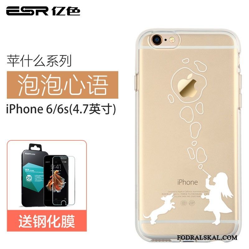 Skal iPhone 6/6s Silikon Transparent Fallskydd, Fodral iPhone 6/6s Skydd Rosa Trend Varumärke