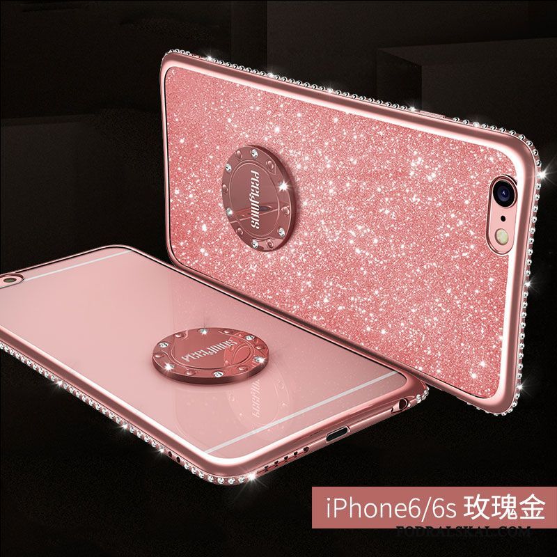 Skal iPhone 6/6s Strass Röd Trend, Fodral iPhone 6/6s Lyxiga Fallskydd Ring