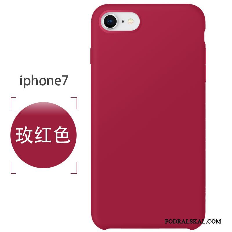 Skal iPhone 7 Mjuk Nubuck Röd, Fodral iPhone 7 Silikon Rosa Fallskydd