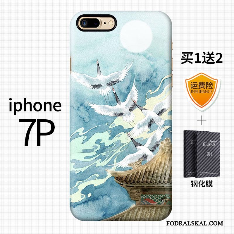 Skal iPhone 7 Plus Färg Nubuck Kinesisk Stil, Fodral iPhone 7 Plus Kreativa Konst Vind