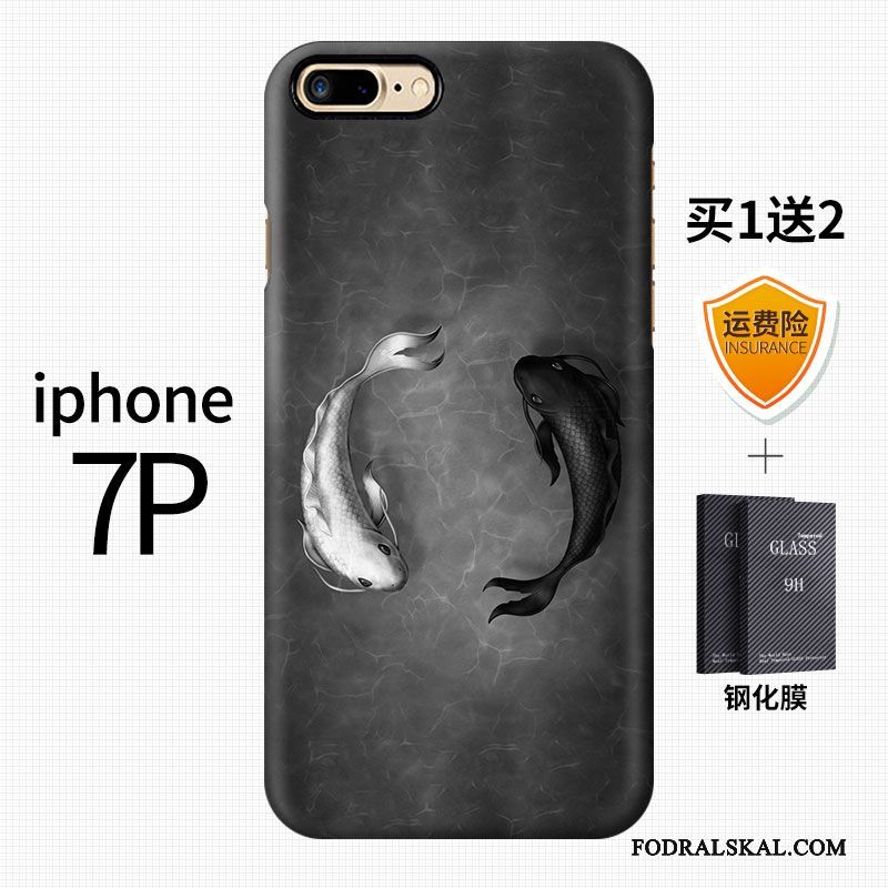 Skal iPhone 7 Plus Färg Nubuck Kinesisk Stil, Fodral iPhone 7 Plus Kreativa Konst Vind