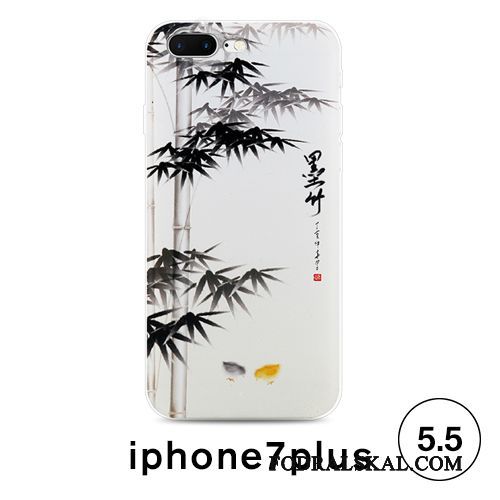 Skal iPhone 7 Plus Kreativa Telefon Vit, Fodral iPhone 7 Plus Skydd Fallskydd Kinesisk Stil