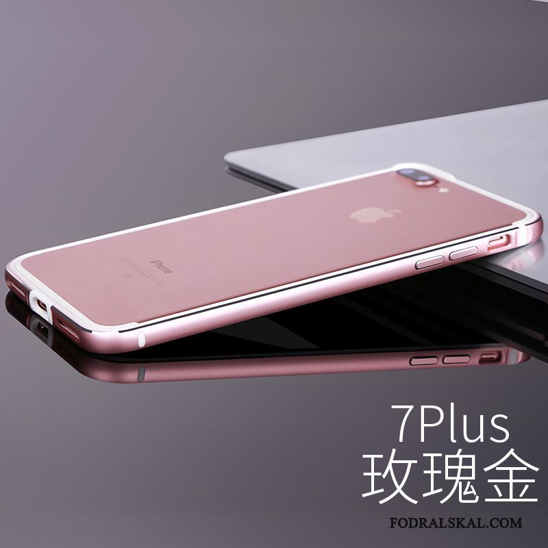 Skal iPhone 7 Plus Lyxiga Telefon Fallskydd, Fodral iPhone 7 Plus Metall Frame Svart