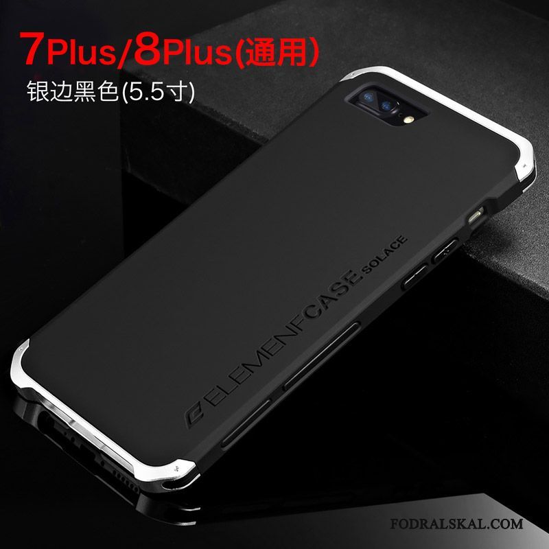 Skal iPhone 7 Plus Metall Frame Svart, Fodral iPhone 7 Plus Ny Fallskydd