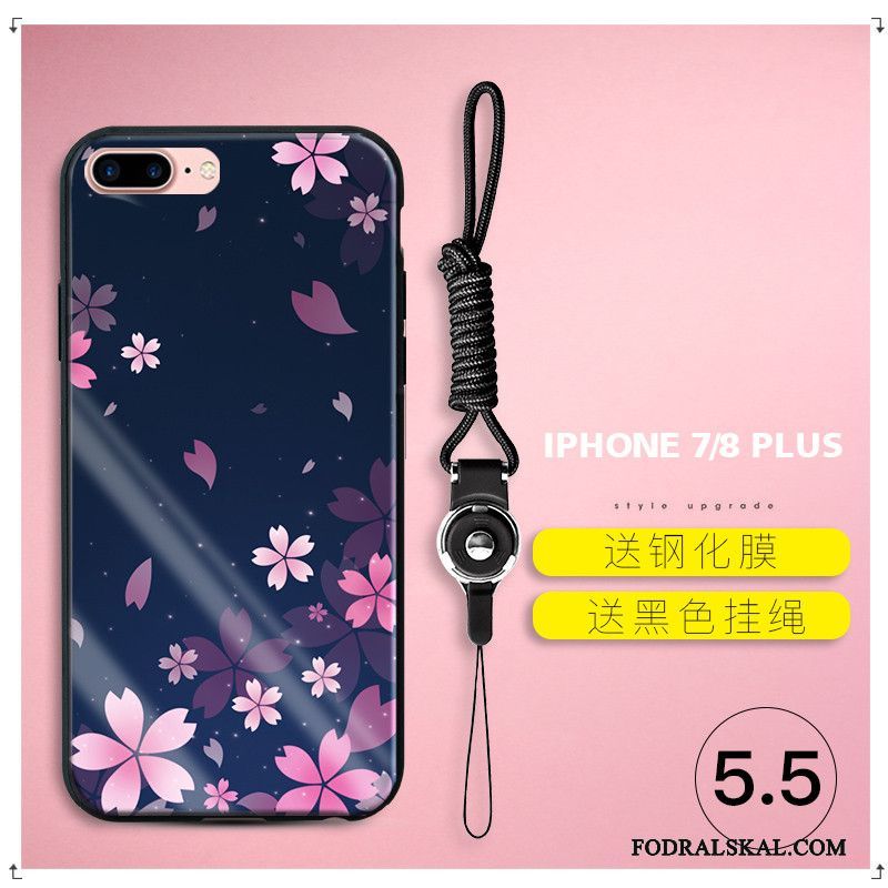 Skal iPhone 7 Plus Mjuk Blommortelefon, Fodral iPhone 7 Plus Silikon Purpur Ny