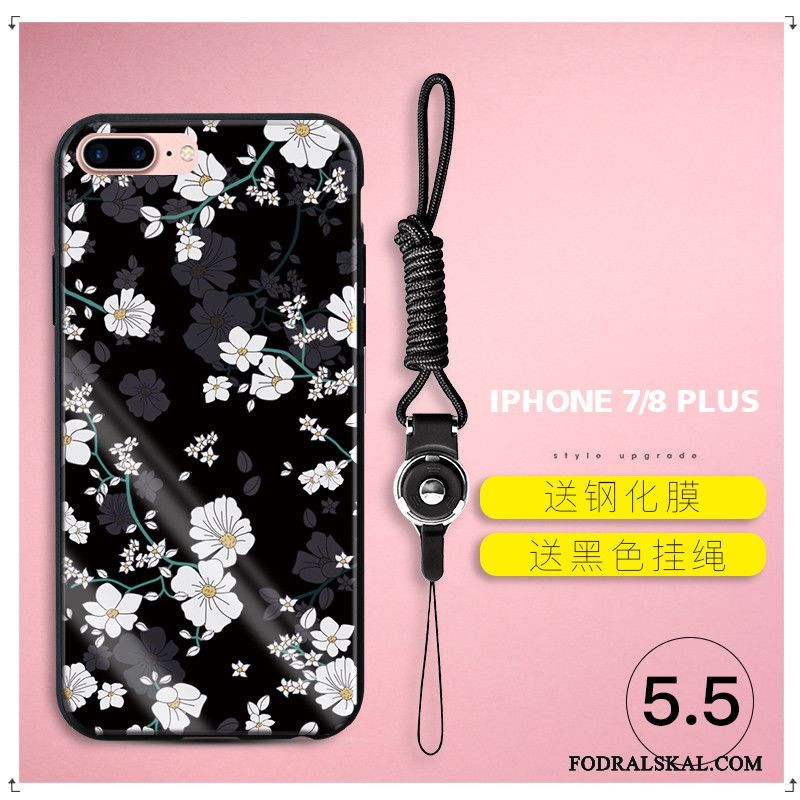 Skal iPhone 7 Plus Mjuk Blommortelefon, Fodral iPhone 7 Plus Silikon Purpur Ny