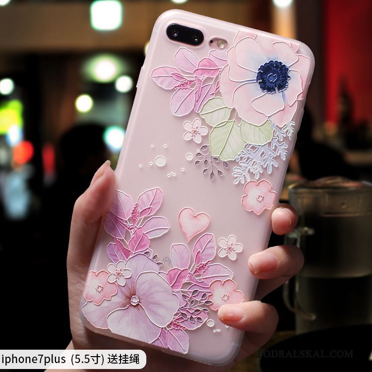 Skal iPhone 7 Plus Påsar Trend Varumärke Nubuck, Fodral iPhone 7 Plus Silikon Elegant Rosa