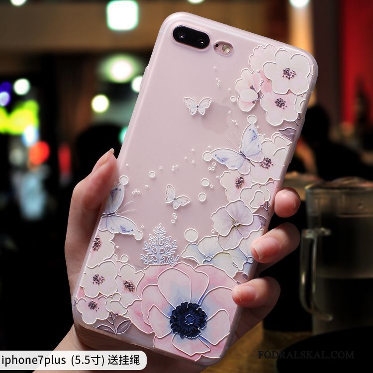 Skal iPhone 7 Plus Påsar Trend Varumärke Nubuck, Fodral iPhone 7 Plus Silikon Elegant Rosa