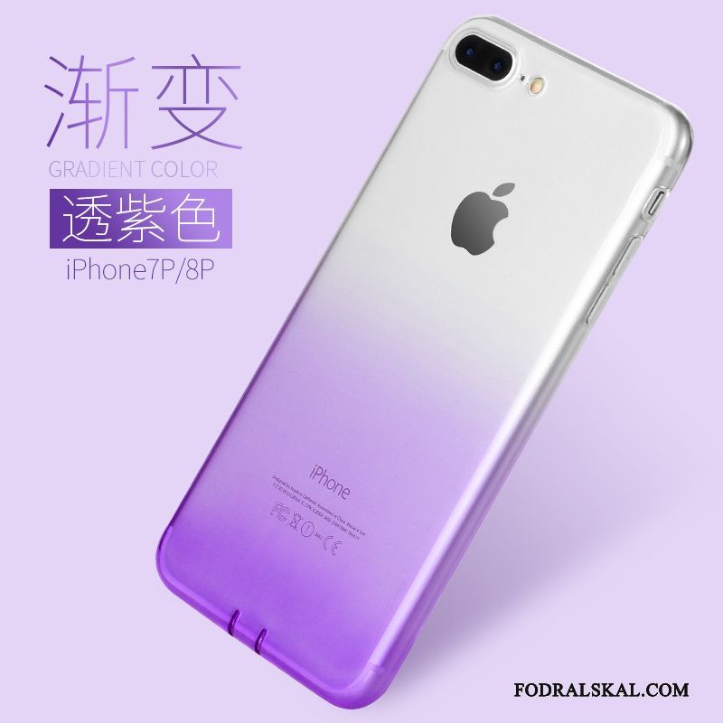 Skal iPhone 7 Plus Silikon Röd Gradient Färg, Fodral iPhone 7 Plus Mjuk Telefon Transparent
