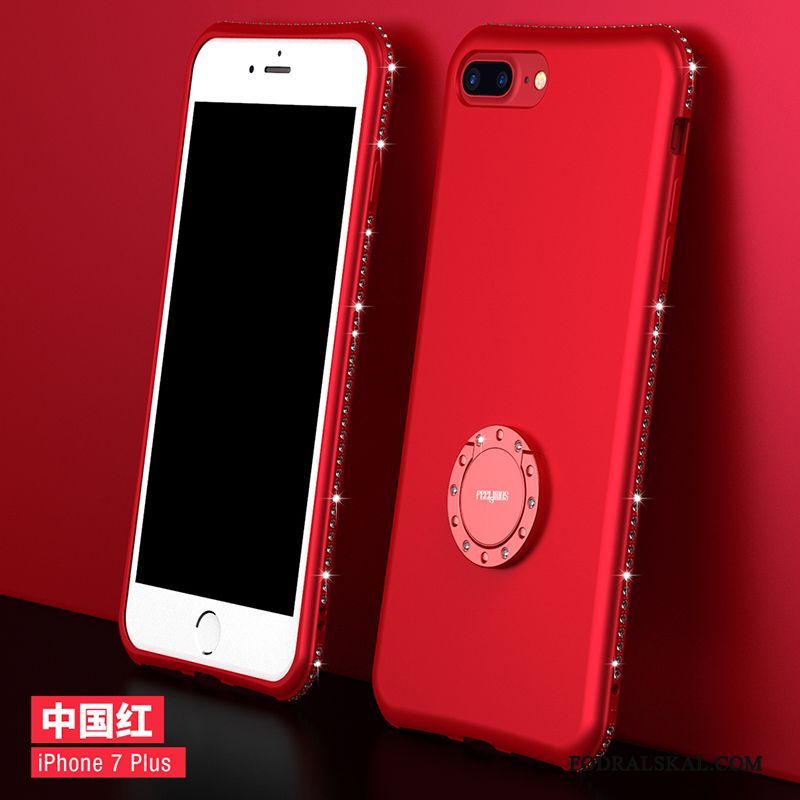 Skal iPhone 7 Plus Skydd Fallskydd Bakre Omslag, Fodral iPhone 7 Plus Support Telefon Röd