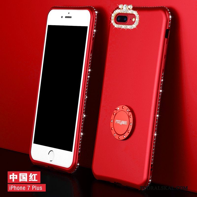 Skal iPhone 7 Plus Skydd Fallskydd Bakre Omslag, Fodral iPhone 7 Plus Support Telefon Röd