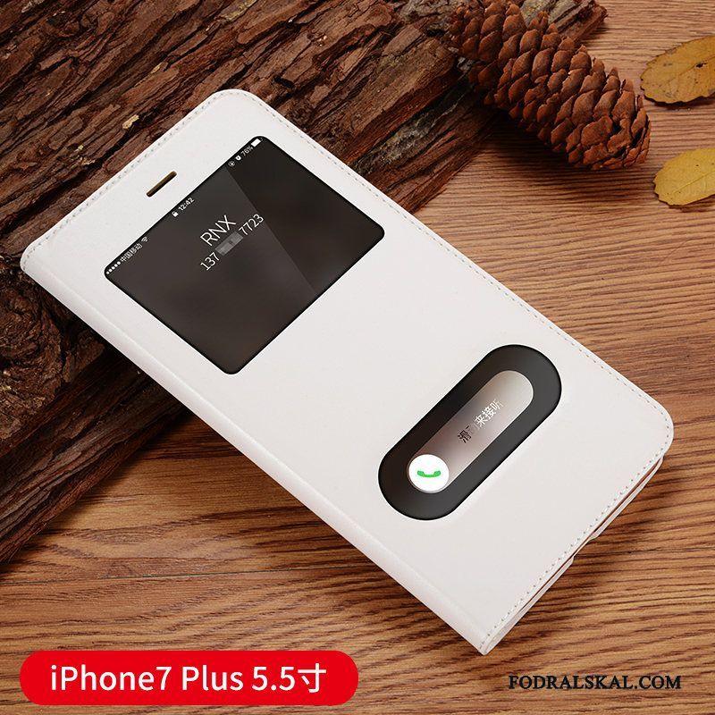 Skal iPhone 7 Plus Täcka Guldtelefon, Fodral iPhone 7 Plus Läderfodral