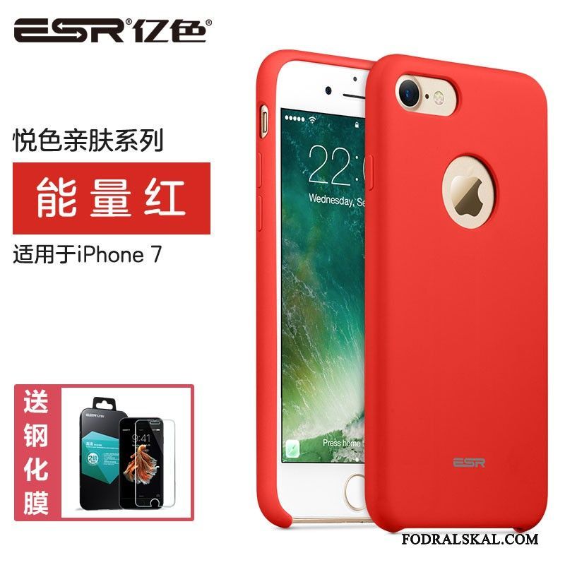 Skal iPhone 7 Silikon Ny Fallskydd, Fodral iPhone 7 Skydd Telefon Röd