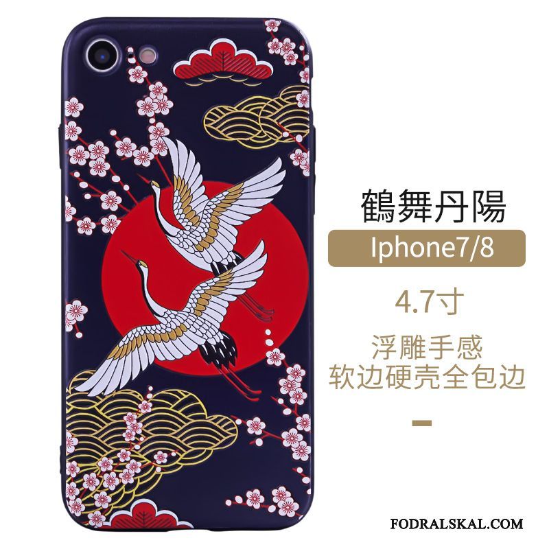 Skal iPhone 8 Färg Kinesisk Stil Vind, Fodral iPhone 8 Skydd Konsttelefon