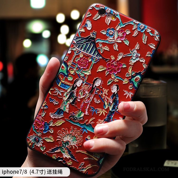 Skal iPhone 8 Kreativa Kinesisk Stiltelefon, Fodral iPhone 8 Silikon Fallskydd Personlighet