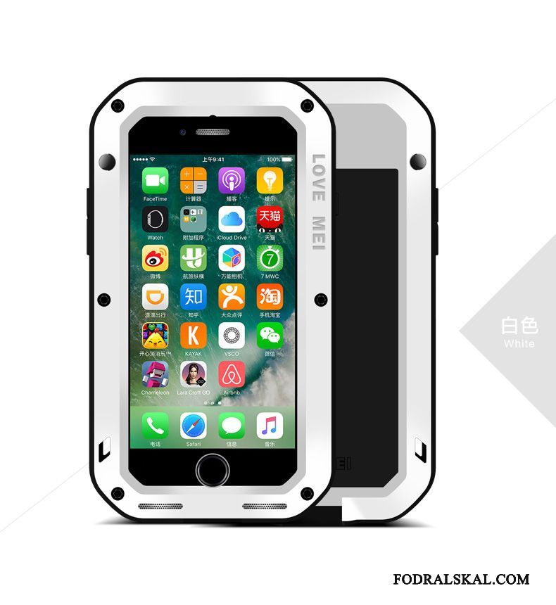 Skal iPhone 8 Metall Friluftsliv Dekomprimering, Fodral iPhone 8 Silikon Fallskydd Tre Försvar