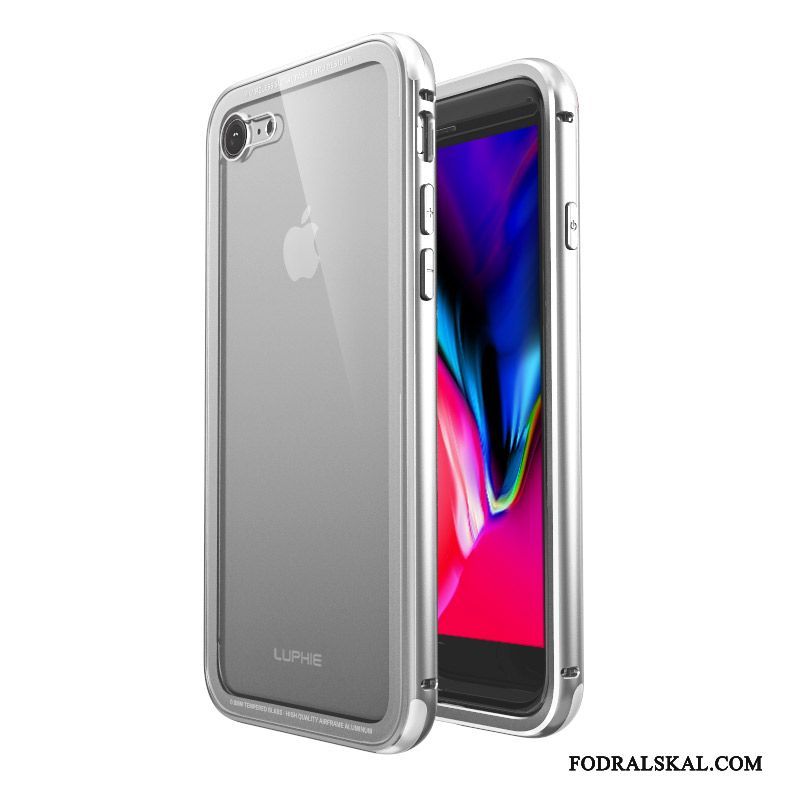 Skal iPhone 8 Metall Transparent Glas, Fodral iPhone 8 Påsar Frame Ny