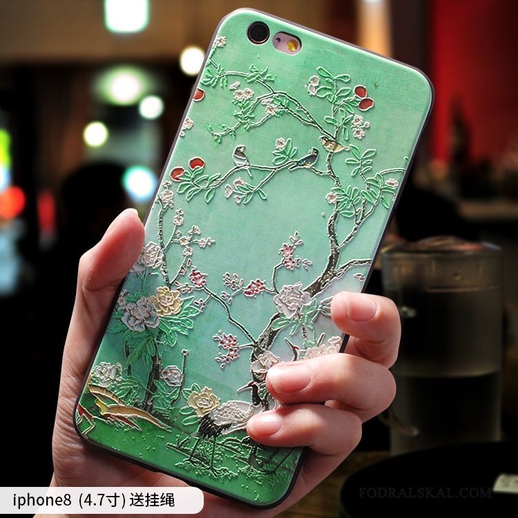 Skal iPhone 8 Mjuk Telefon Kinesisk Stil, Fodral iPhone 8 Silikon Ny Fallskydd