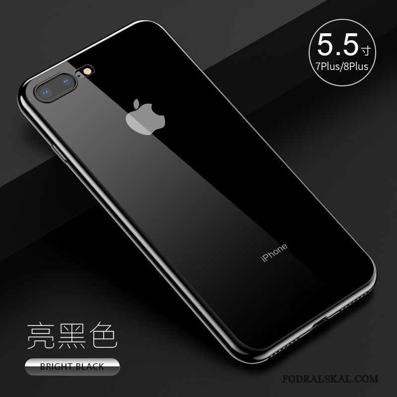 Skal iPhone 8 Plus Färg Telefon Transparent, Fodral iPhone 8 Plus Silikon Slim Fallskydd