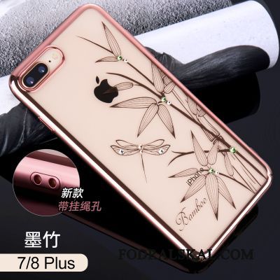 Skal iPhone 8 Plus Kreativa Blommor Transparent, Fodral iPhone 8 Plus Strass Tunn Ny