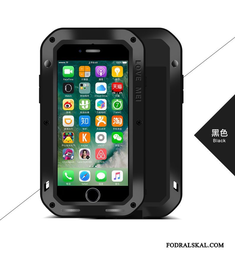 Skal iPhone 8 Plus Metall Friluftsliv Tre Försvar, Fodral iPhone 8 Plus Silikon Dekomprimeringtelefon