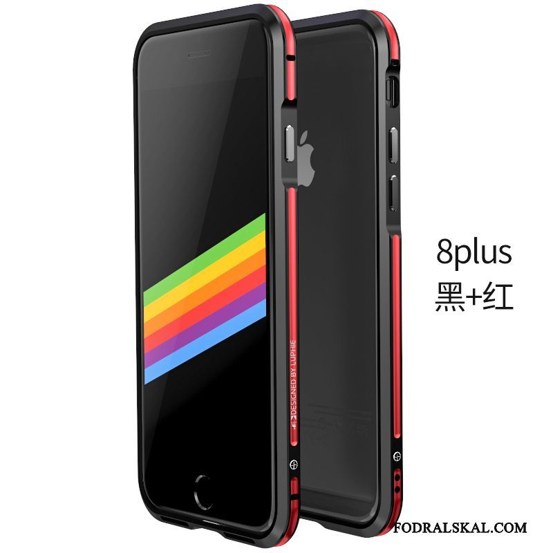 Skal iPhone 8 Plus Metall Telefon Enkel, Fodral iPhone 8 Plus Skydd Guld Frame