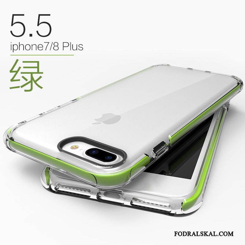 Skal iPhone 8 Plus Mjuk Ny Transparent, Fodral iPhone 8 Plus Silikon Rödtelefon