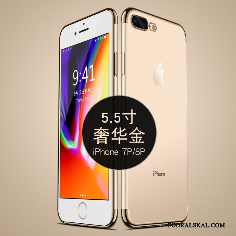 Skal iPhone 8 Plus Mjuk Transparenttelefon, Fodral iPhone 8 Plus Silikon Vit Slim