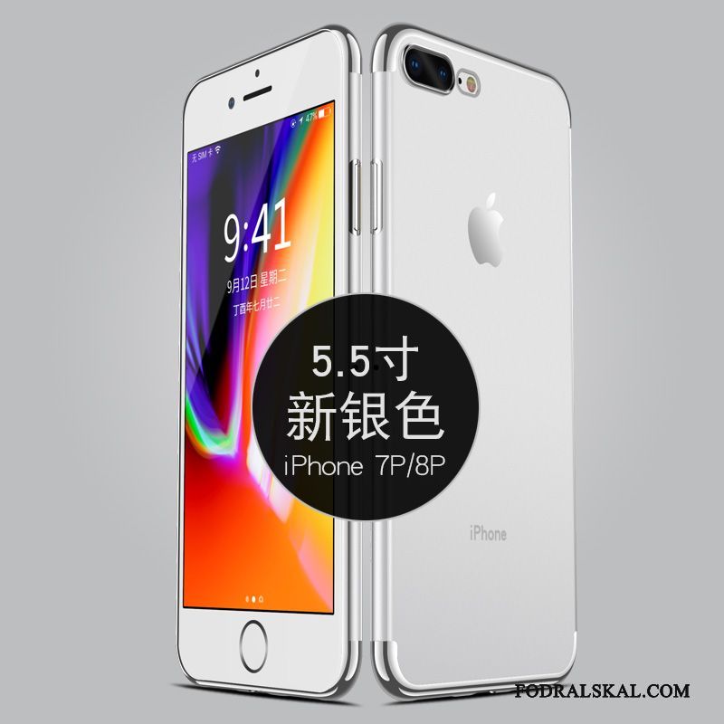 Skal iPhone 8 Plus Mjuk Transparenttelefon, Fodral iPhone 8 Plus Silikon Vit Slim