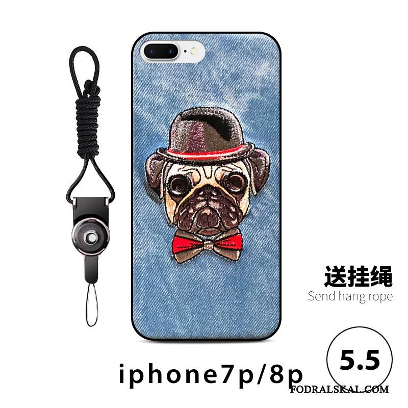 Skal iPhone 8 Plus Påsar Broderitelefon, Fodral iPhone 8 Plus Tecknat Ny Hund
