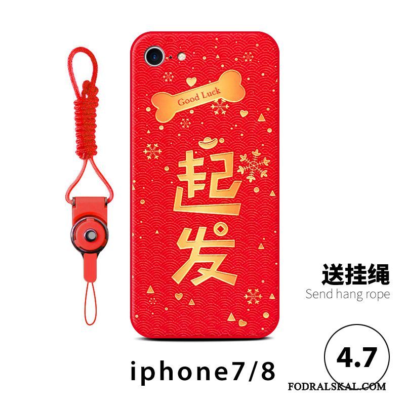 Skal iPhone 8 Plus Påsar Festliga Par, Fodral iPhone 8 Plus Rödtelefon