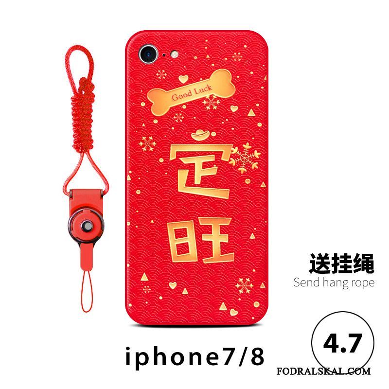 Skal iPhone 8 Plus Påsar Festliga Par, Fodral iPhone 8 Plus Rödtelefon