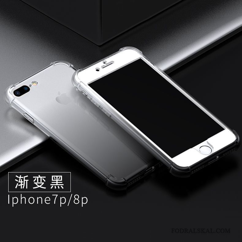 Skal iPhone 8 Plus Påsar Rosatelefon, Fodral iPhone 8 Plus Silikon Fallskydd Transparent