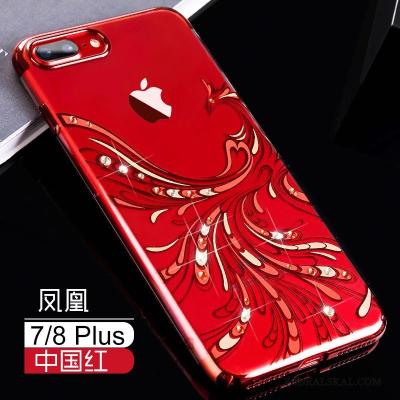 Skal iPhone 8 Plus Påsar Rödtelefon, Fodral iPhone 8 Plus Lyxiga Fallskydd Trend Varumärke