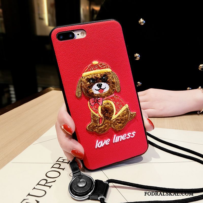 Skal iPhone 8 Plus Röd Hund, Fodral iPhone 8 Plus Net Redtelefon