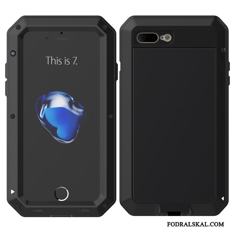 Skal iPhone 8 Plus Silikon Röd Frame, Fodral iPhone 8 Plus Metall Fallskyddtelefon