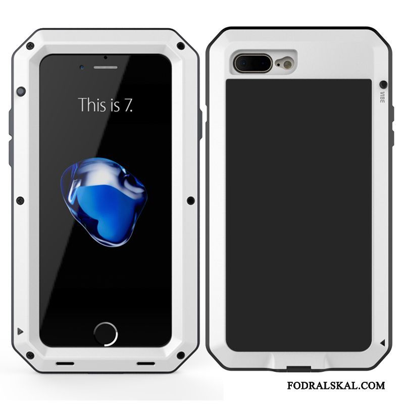 Skal iPhone 8 Plus Silikon Röd Frame, Fodral iPhone 8 Plus Metall Fallskyddtelefon