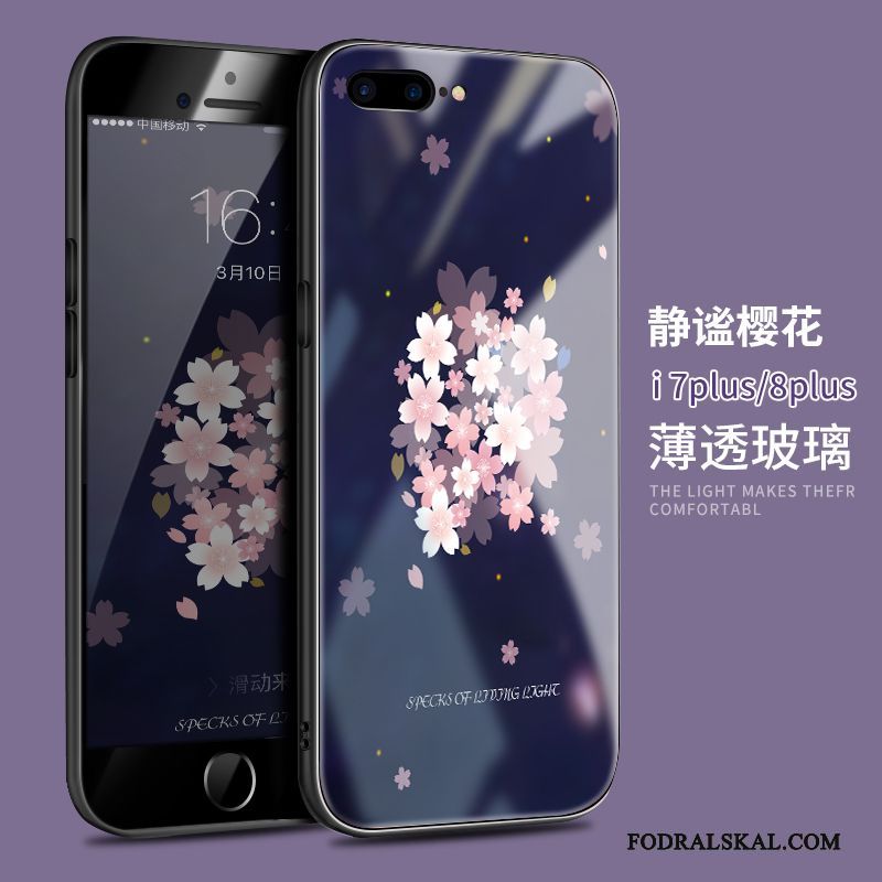 Skal iPhone 8 Plus Silikon Trend Varumärke Ny, Fodral iPhone 8 Plus Svart Glas