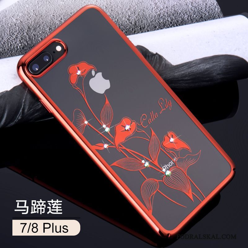 Skal iPhone 8 Plus Strass Elegant Ny, Fodral iPhone 8 Plus Påsar Trend Röd