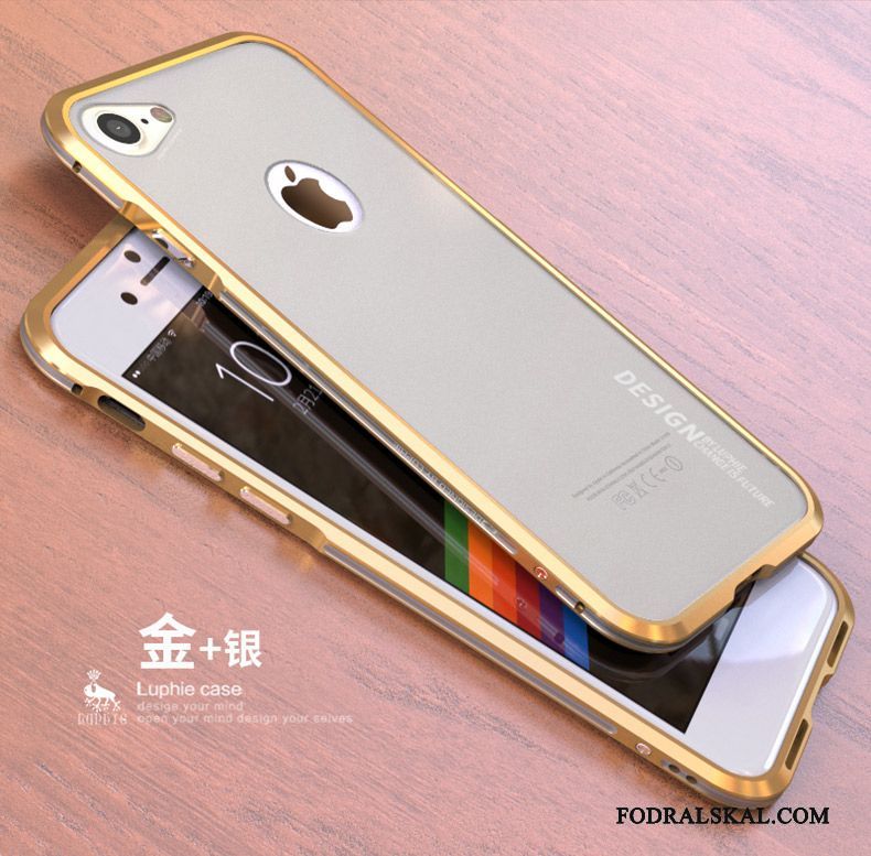 Skal iPhone 8 Påsar Ny Fallskydd, Fodral iPhone 8 Metall Telefon Guld