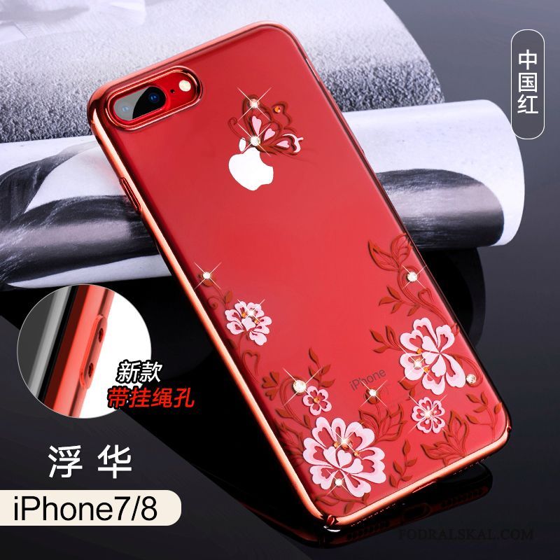 Skal iPhone 8 Påsar Telefon Röd, Fodral iPhone 8 Lyxiga Transparent