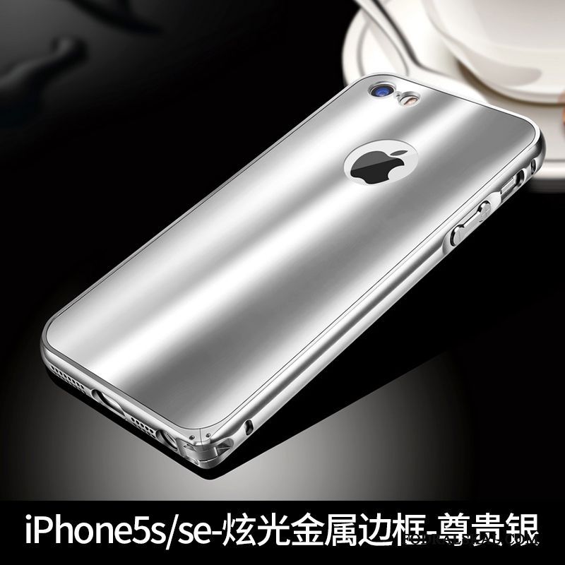 Skal iPhone Se Metall Rosa Bakre Omslag, Fodral iPhone Se Skydd Frame Bländning