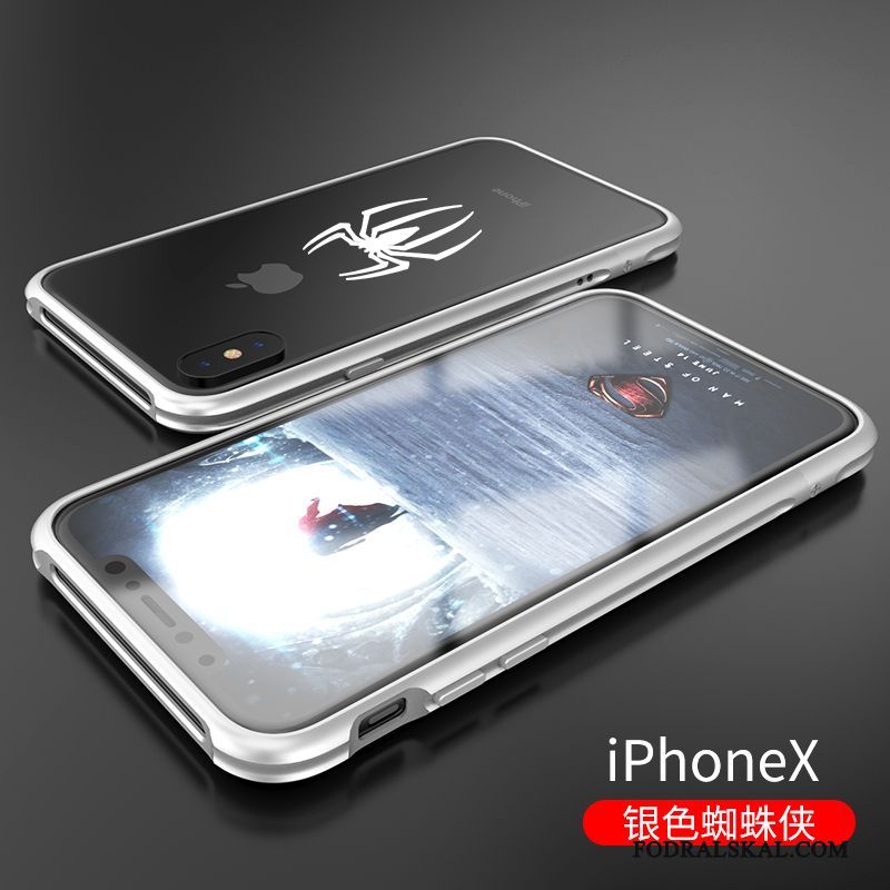 Skal iPhone X Metall Frame Fallskydd, Fodral iPhone X Telefon Blå