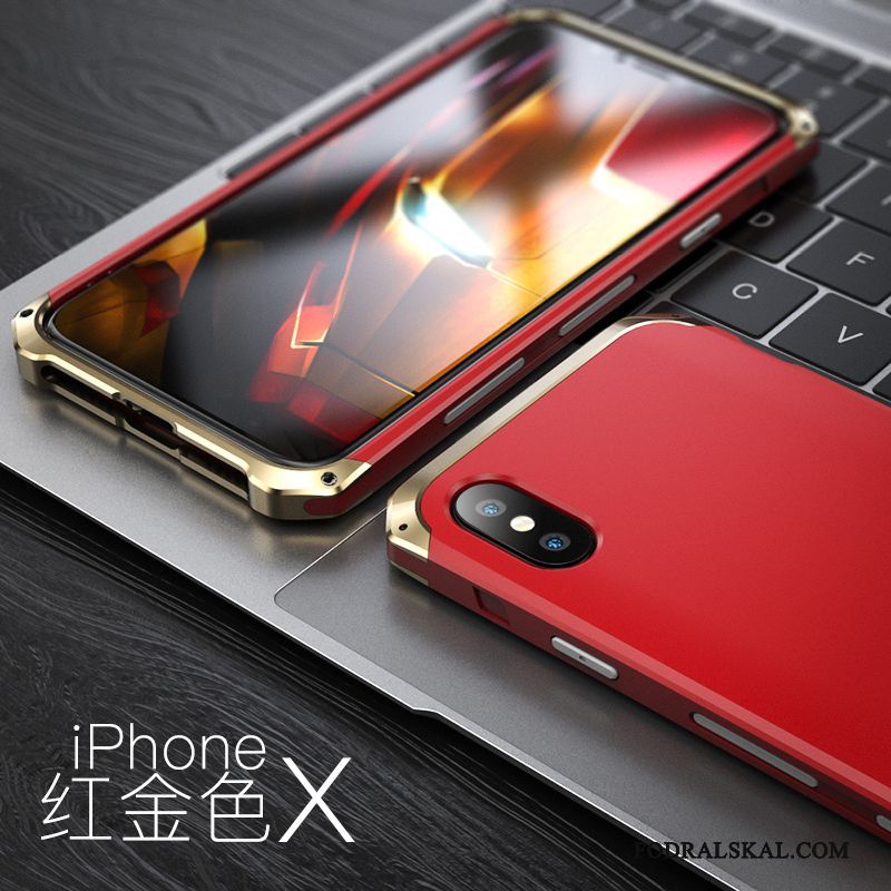 Skal iPhone X Metall Telefon Trend, Fodral iPhone X Skydd Fallskydd Ny