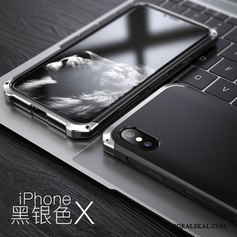 Skal iPhone X Metall Telefon Trend, Fodral iPhone X Skydd Fallskydd Ny