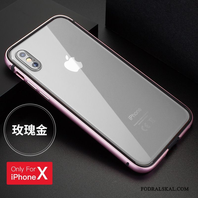 Skal iPhone X Silikon Ny Svart, Fodral iPhone X Metall Frametelefon
