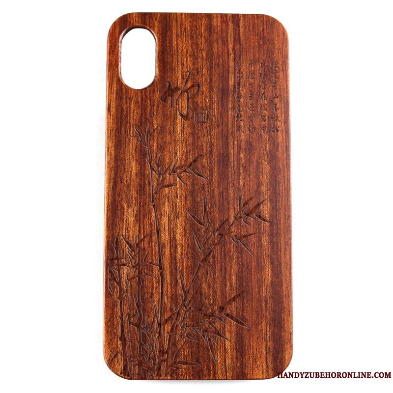 Skal iPhone Xr Wood Träsnideri Massivt Trä, Fodral iPhone Xr Lättnad Mönstertelefon