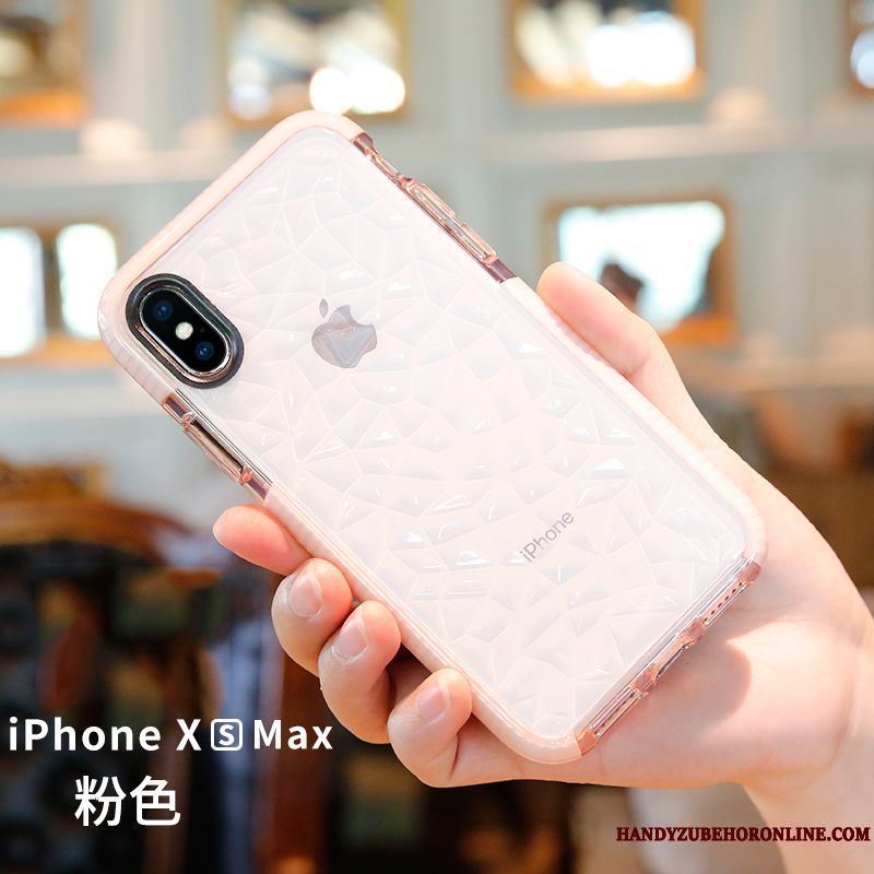 Skal iPhone Xs Max Silikon Trend Varumärke Fallskydd, Fodral iPhone Xs Max Mjuk Net Redtelefon